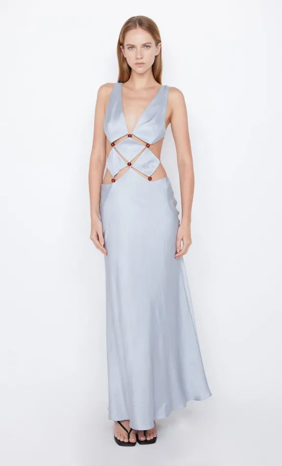 Bec Bridge AGATHE DIAMOND DRESS 8211 DOVE BLUE Women Maxi Dresses
