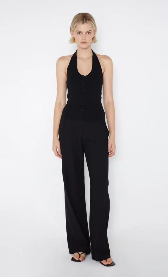 Bec Bridge AMALFI HALTER KNIT TOP 8211 BLACK Women Sleeveless