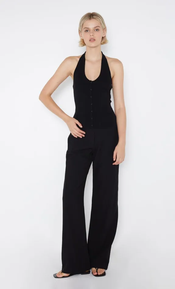 Bec Bridge AMALFI HALTER KNIT TOP 8211 BLACK Women Sleeveless