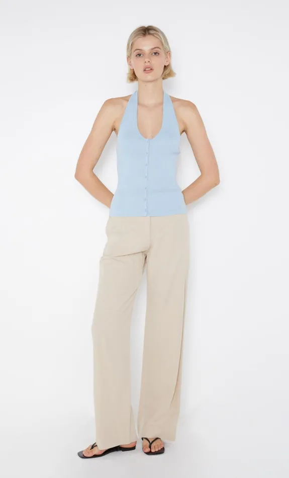 Bec Bridge AMALFI HALTER KNIT TOP 8211 DOLPHIN BLUE Women Sleeveless