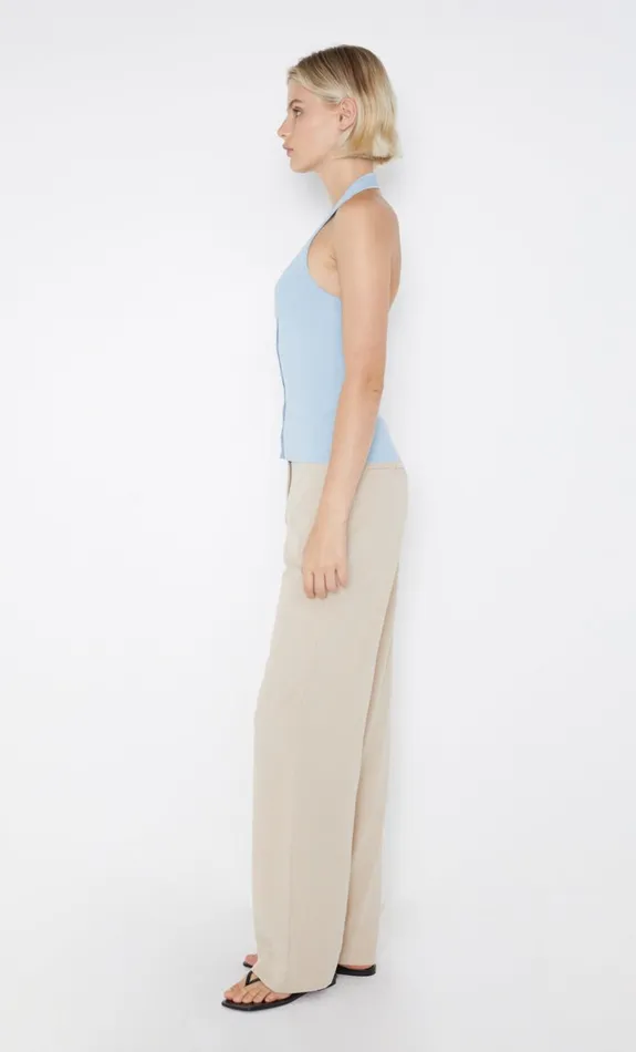 Bec Bridge AMALFI HALTER KNIT TOP 8211 DOLPHIN BLUE Women Sleeveless