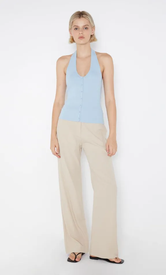 Bec Bridge AMALFI HALTER KNIT TOP 8211 DOLPHIN BLUE Women Sleeveless