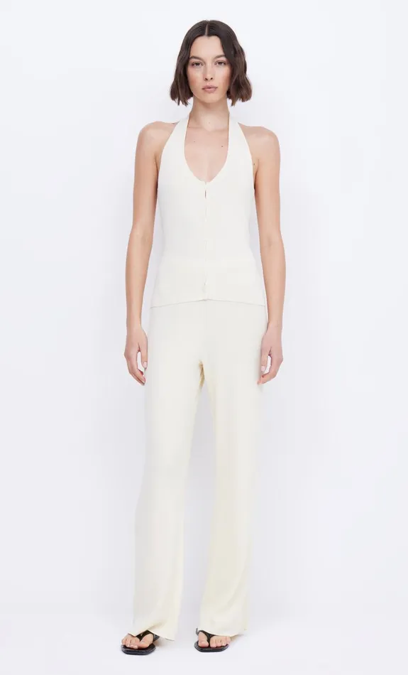 Bec Bridge AMALFI HALTER KNIT TOP 8211 IVORY Women Sleeveless