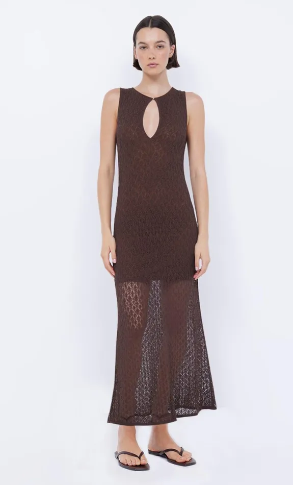 Bec Bridge AURORA KEYHOLE DRESS 8211 CHOC Women Maxi Dresses