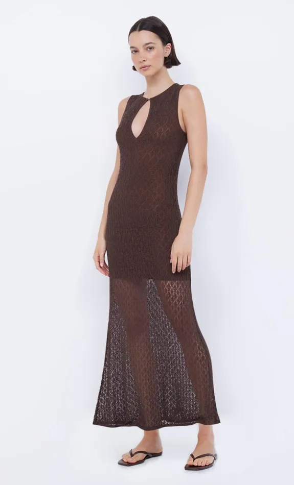 Bec Bridge AURORA KEYHOLE DRESS 8211 CHOC Women Maxi Dresses