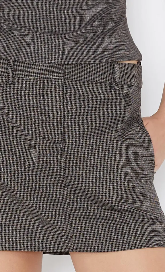 Bec Bridge BORDEAUX MINI SKIRT 8211 CHECK SANDBLACK Women Skirts