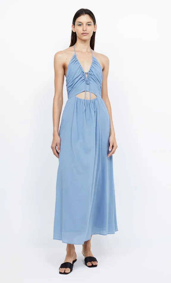 Bec Bridge CALYPSO HALTER MAXI DRESS 8211 MERIDIAN BLUE Women Maxi Dresses