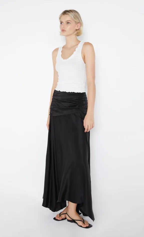 Bec Bridge CHANTILLY SILK RUCHED SKIRT 8211 BLACK Women Skirts