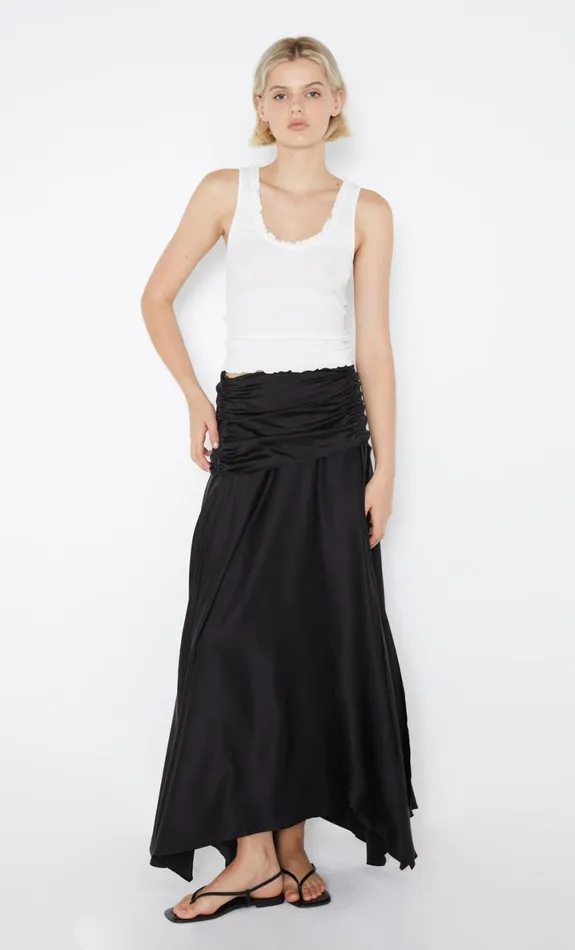 Bec Bridge CHANTILLY SILK RUCHED SKIRT 8211 BLACK Women Skirts