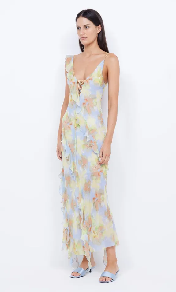 Bec Bridge COURTNEY FRILL MAXI DRESS 8211 BLUE BLOSSOM Women Maxi Dresses