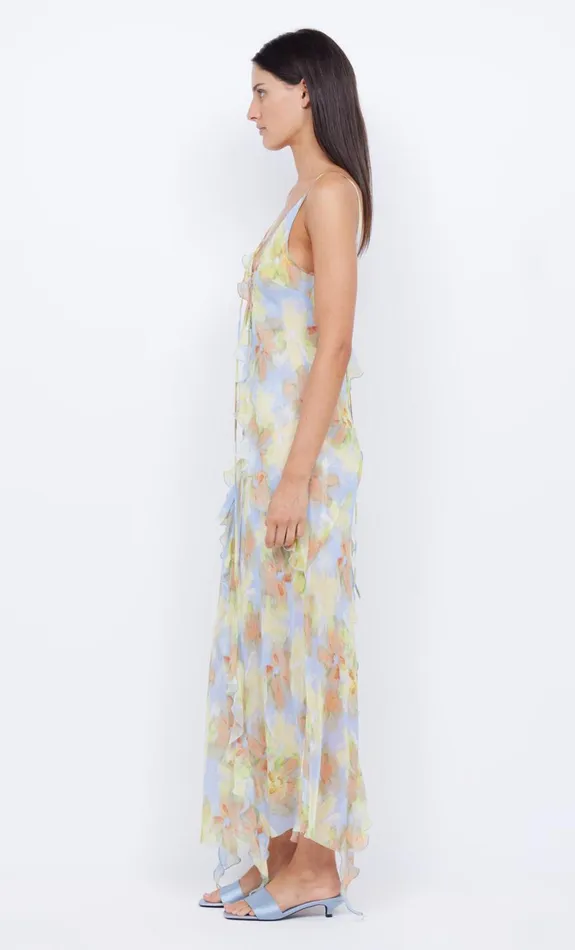 Bec Bridge COURTNEY FRILL MAXI DRESS 8211 BLUE BLOSSOM Women Maxi Dresses