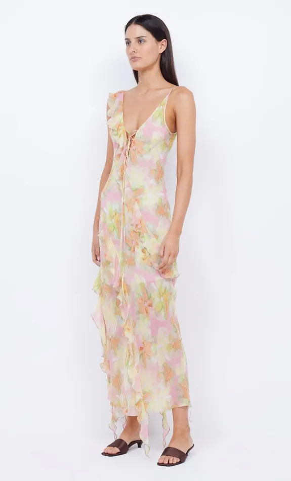 Bec Bridge COURTNEY FRILL MAXI DRESS 8211 PINK BLOSSOM Women Prom Dresses
