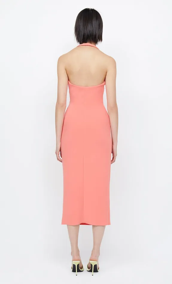 Bec Bridge CYNDIE HALTER MIDI DRESS 8211 CORAL Women Midi Dresses