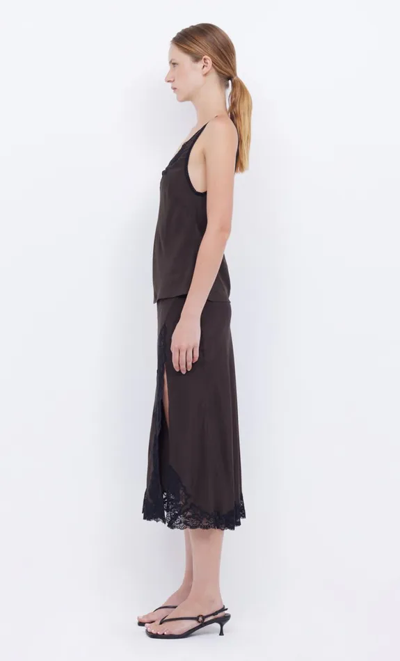 Bec Bridge DEJA VOUS SLIP SKIRT 8211 CHOCBLACK Women Skirts