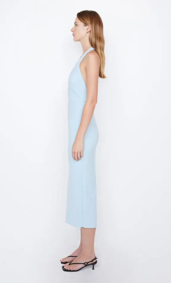 Bec Bridge ELVIE HALTER MIDI DRESS 8211 DOLPHIN BLUE Women Midi Dresses