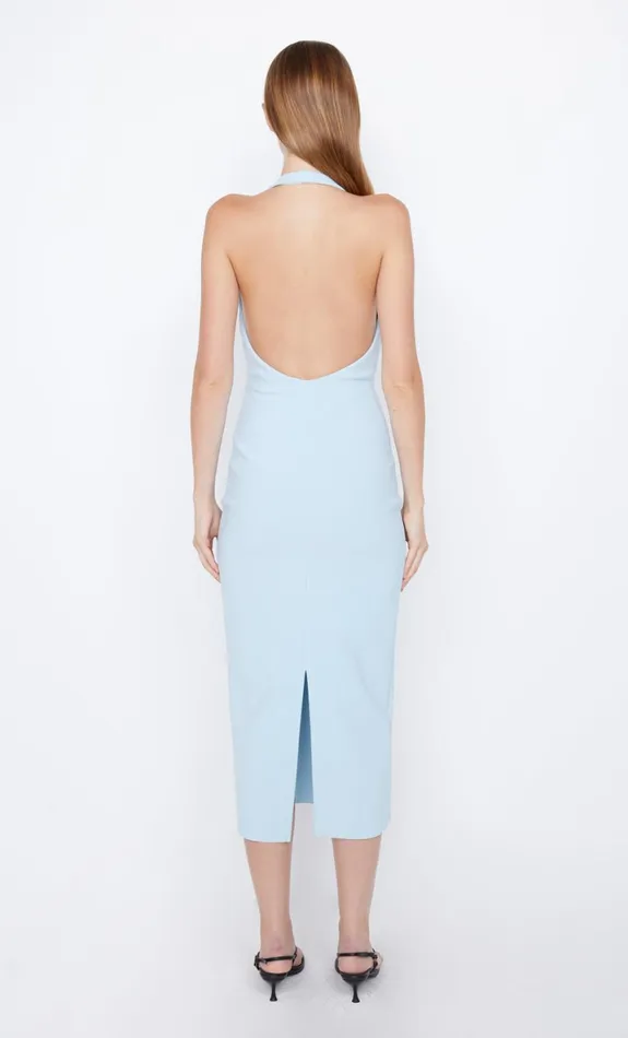 Bec Bridge ELVIE HALTER MIDI DRESS 8211 DOLPHIN BLUE Women Midi Dresses