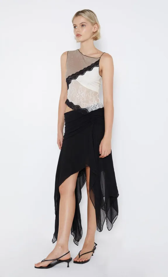 Bec Bridge ELZETTE ASYM MIDI SKIRT 8211 BLACK Women Skirts