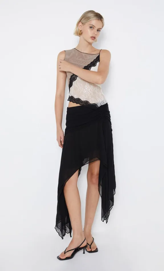 Bec Bridge ELZETTE ASYM MIDI SKIRT 8211 BLACK Women Skirts