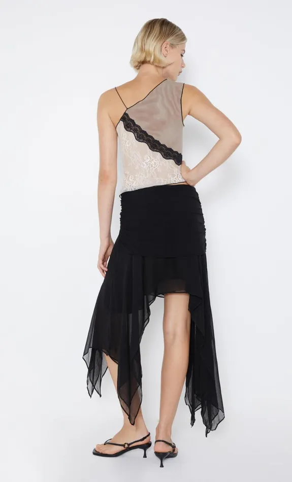 Bec Bridge ELZETTE ASYM MIDI SKIRT 8211 BLACK Women Skirts