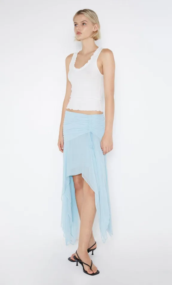 Bec Bridge ELZETTE ASYM MIDI SKIRT 8211 DOLPHIN BLUE Women Skirts