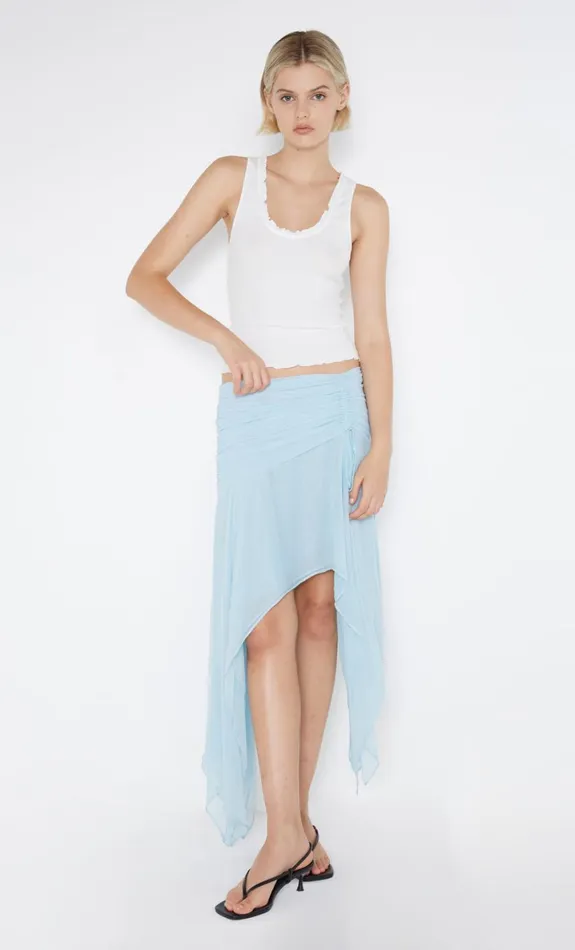 Bec Bridge ELZETTE ASYM MIDI SKIRT 8211 DOLPHIN BLUE Women Skirts