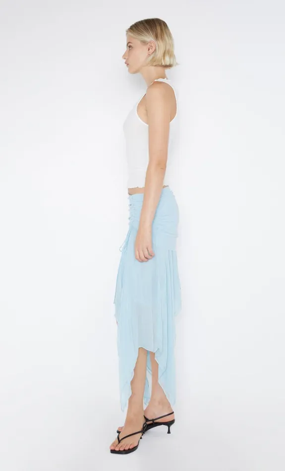 Bec Bridge ELZETTE ASYM MIDI SKIRT 8211 DOLPHIN BLUE Women Skirts