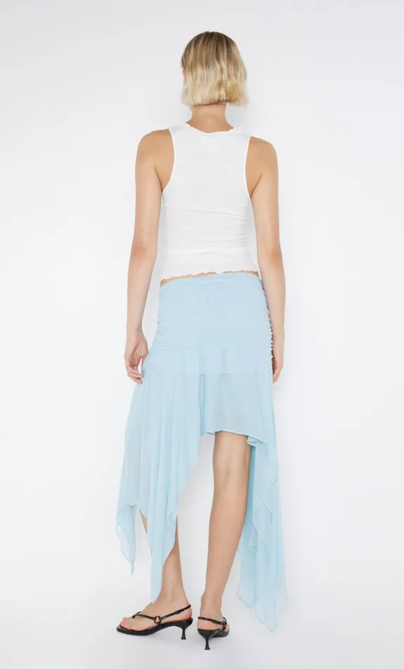 Bec Bridge ELZETTE ASYM MIDI SKIRT 8211 DOLPHIN BLUE Women Skirts