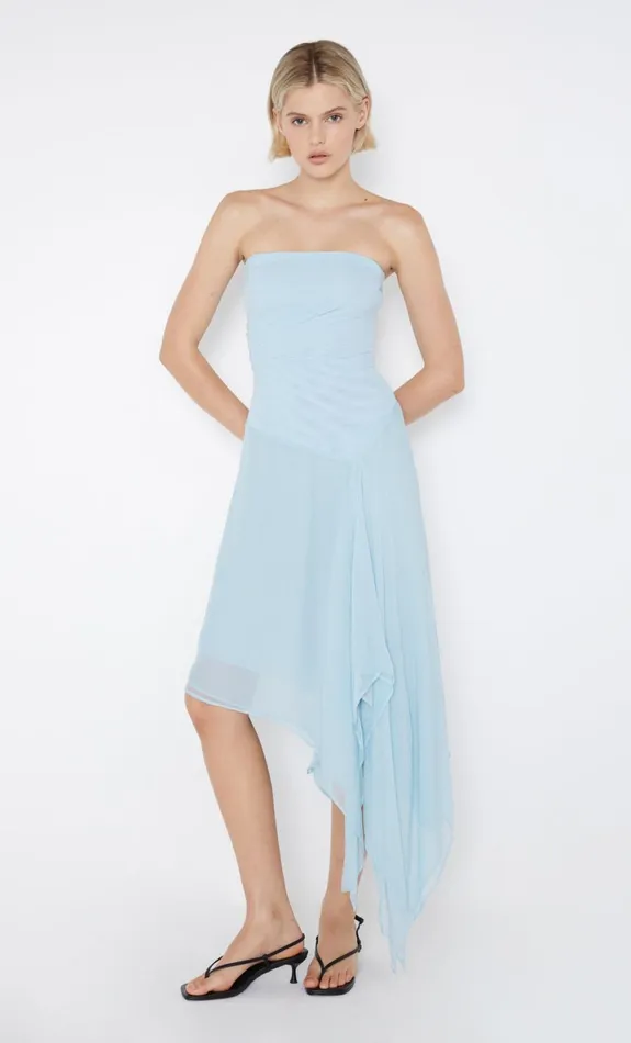 Bec Bridge ELZETTE STRAPLESS MIDI DRESS 8211 DOLPHIN BLUE Women Prom Dresses