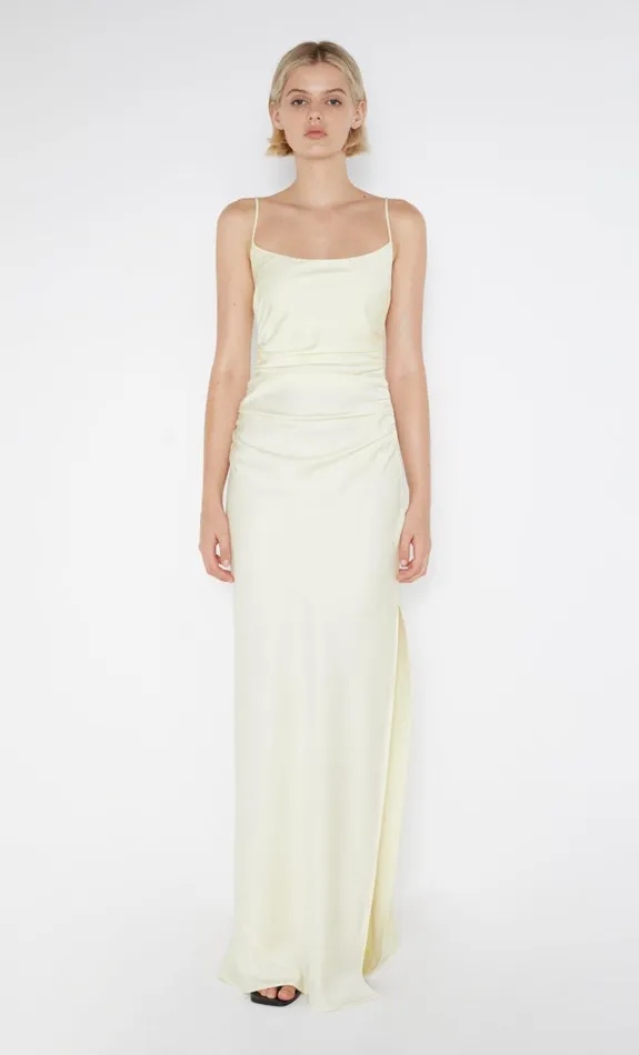 Bec Bridge EMILIA SCOOP NECK DRESS 8211 ICE YELLOW Women Bridesmaid Dresses