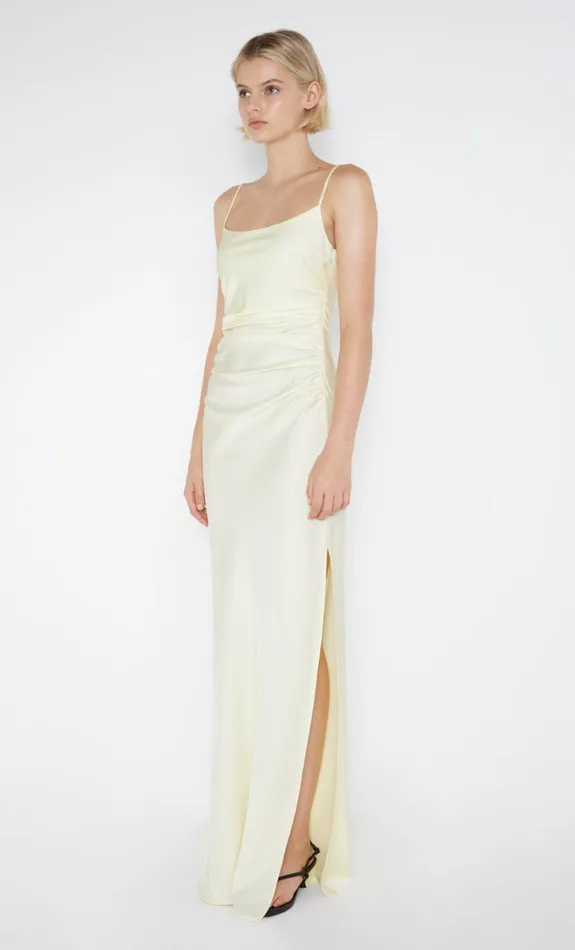 Bec Bridge EMILIA SCOOP NECK DRESS 8211 ICE YELLOW Women Bridesmaid Dresses