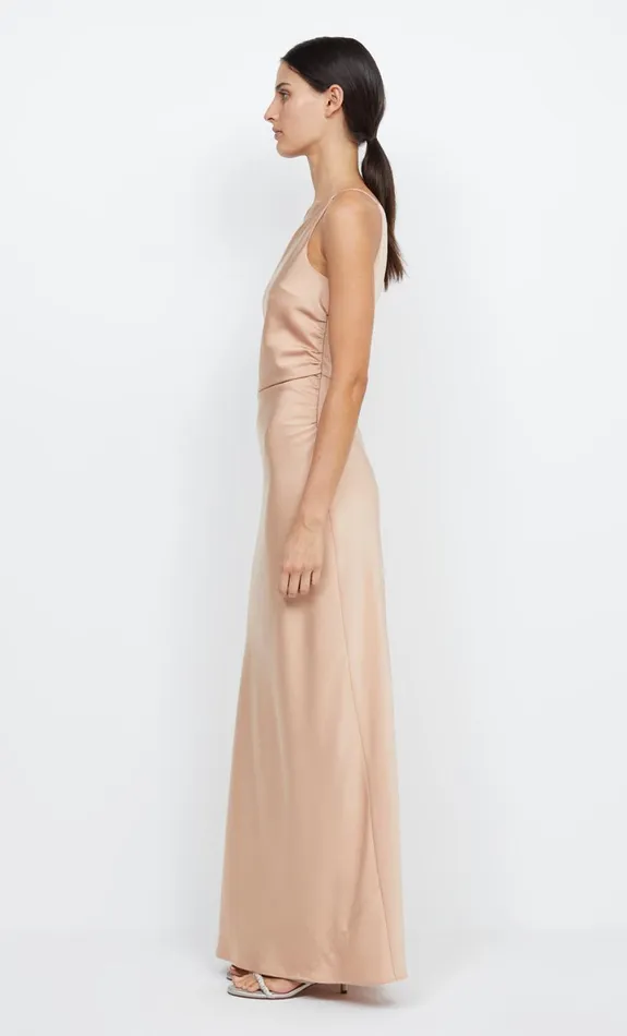 Bec Bridge ETERNITY ASYM MAXI DRESS 8211 ROSE GOLD Women Bridesmaid Dresses