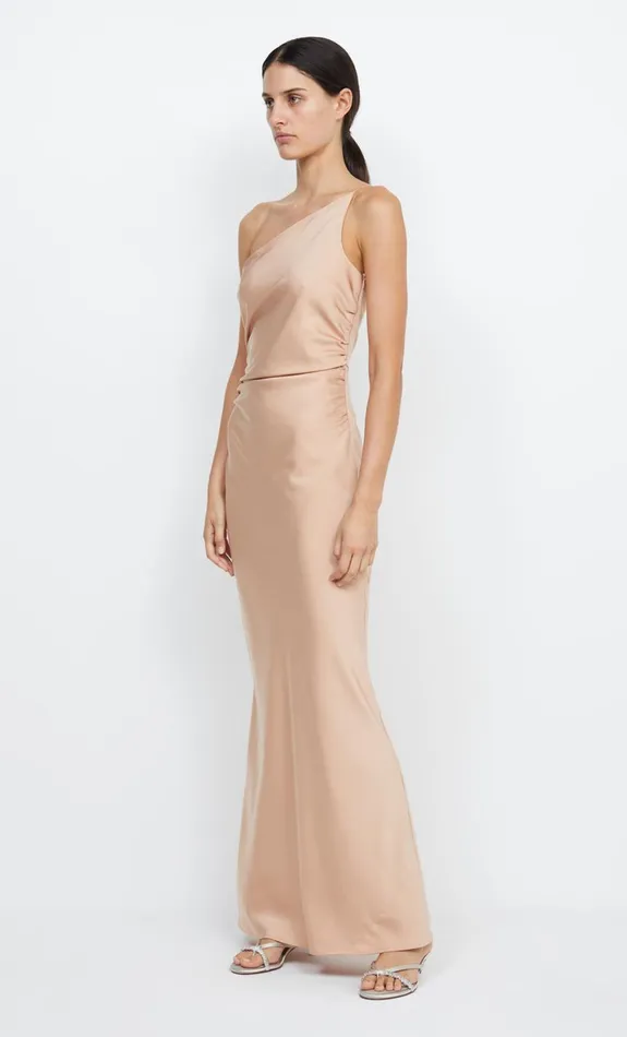 Bec Bridge ETERNITY ASYM MAXI DRESS 8211 ROSE GOLD Women Prom Dresses