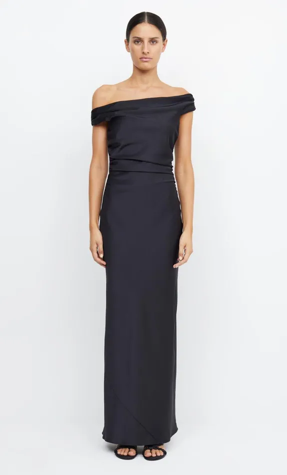 Bec Bridge ETERNITY OFF SHOULDER MAXI 8211 BLACK Women Maxi Dresses