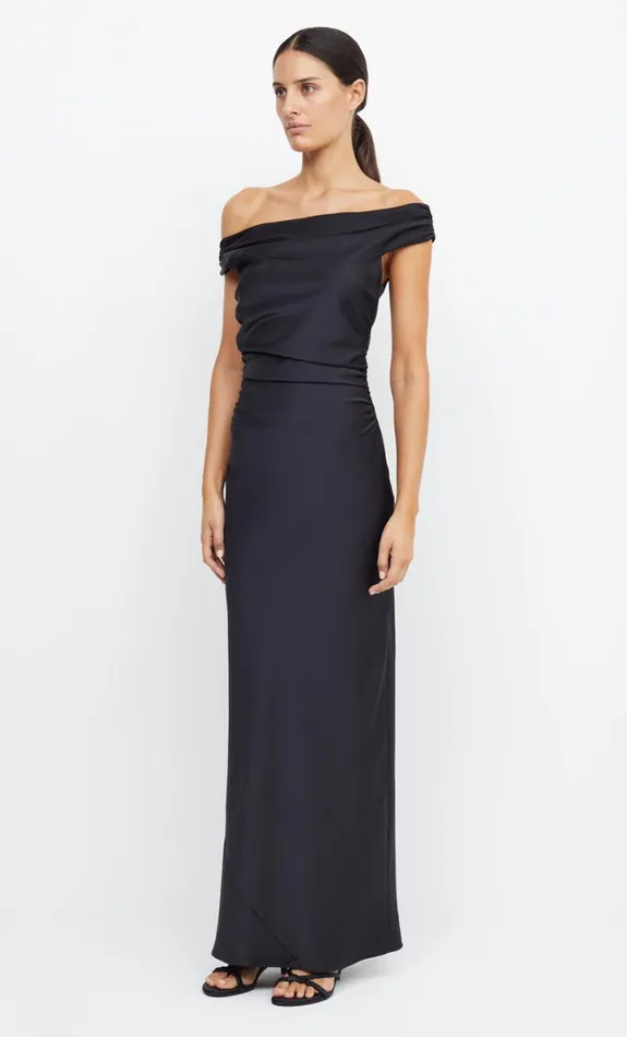 Bec Bridge ETERNITY OFF SHOULDER MAXI 8211 BLACK Women Maxi Dresses