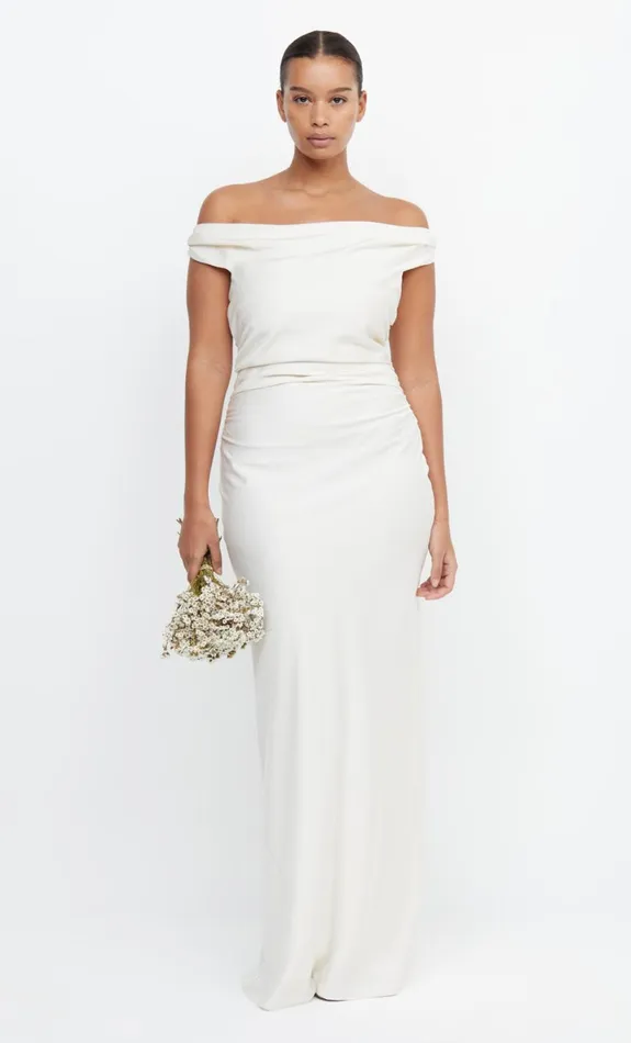 Bec Bridge ETERNITY OFF SHOULDER MAXI 8211 CREAM Women Maxi Dresses