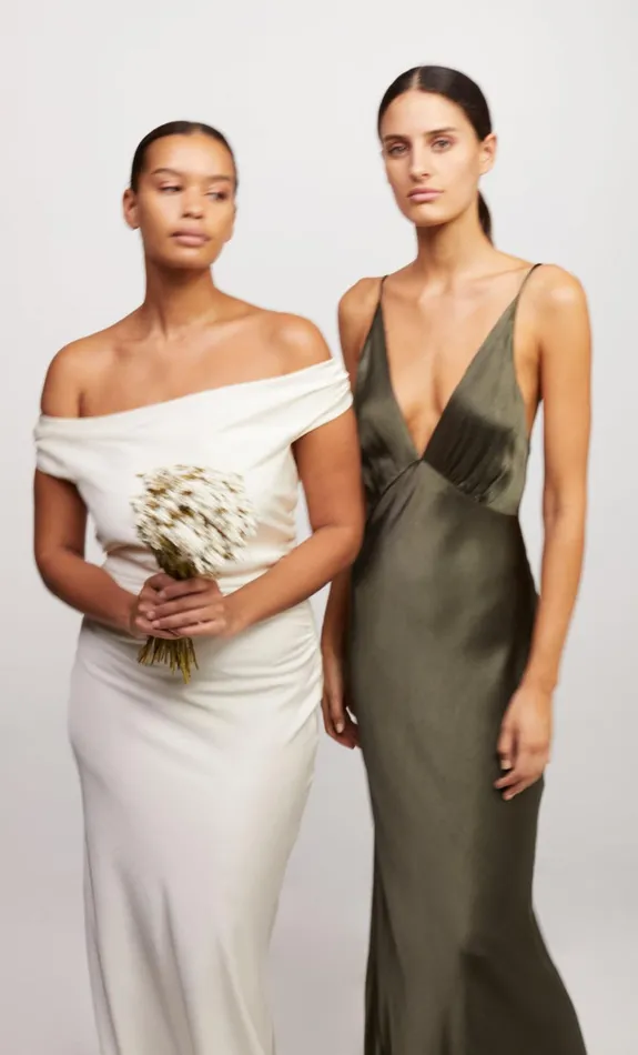 Bec Bridge ETERNITY OFF SHOULDER MAXI 8211 CREAM Women Maxi Dresses