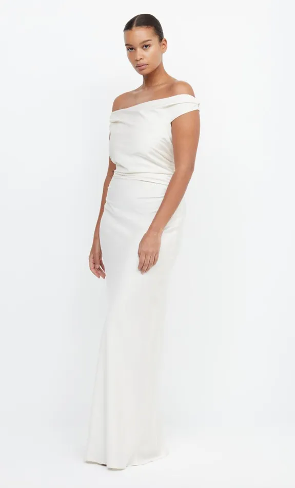 Bec Bridge ETERNITY OFF SHOULDER MAXI 8211 CREAM Women Maxi Dresses