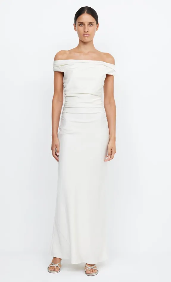 Bec Bridge ETERNITY OFF SHOULDER MAXI 8211 CREAM Women Maxi Dresses
