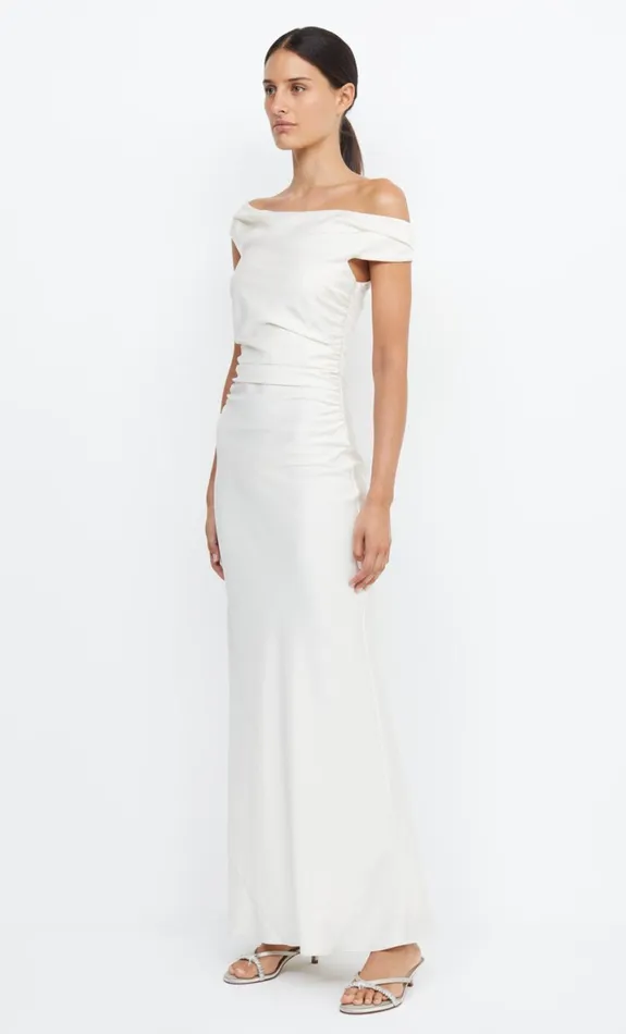 Bec Bridge ETERNITY OFF SHOULDER MAXI 8211 CREAM Women Maxi Dresses