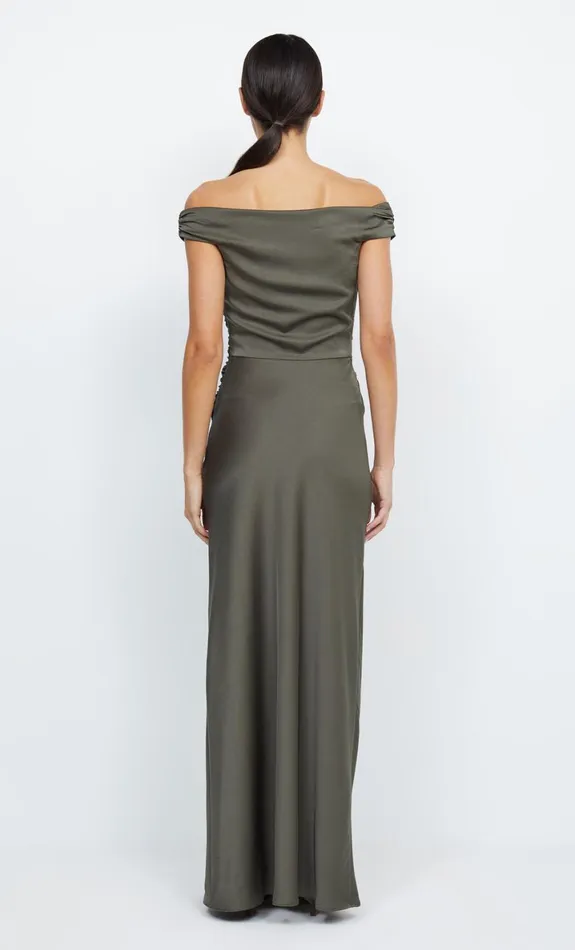 Bec Bridge ETERNITY OFF SHOULDER MAXI 8211 DARK WILLOW Women Bridesmaid Dresses