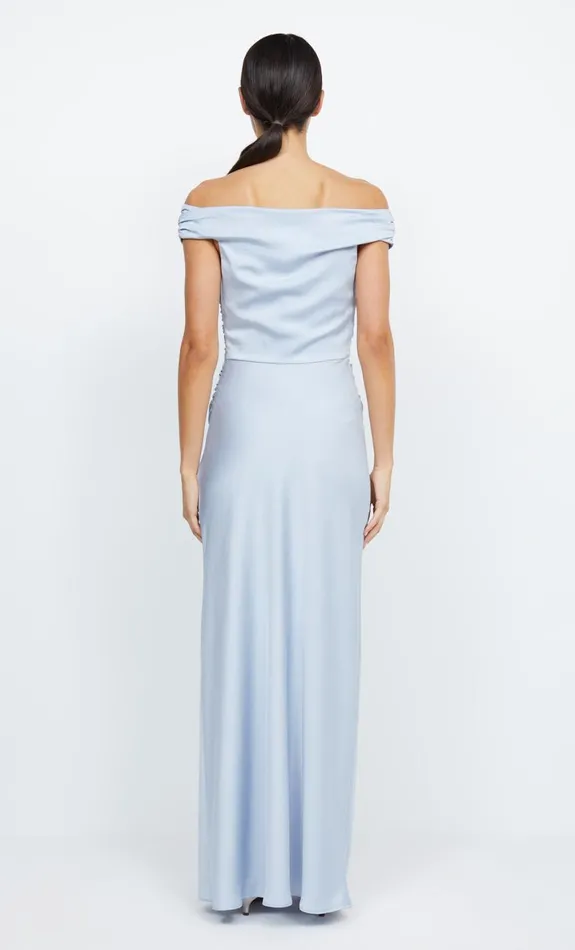 Bec Bridge ETERNITY OFF SHOULDER MAXI 8211 DUSTY BLUE Women Maxi Dresses