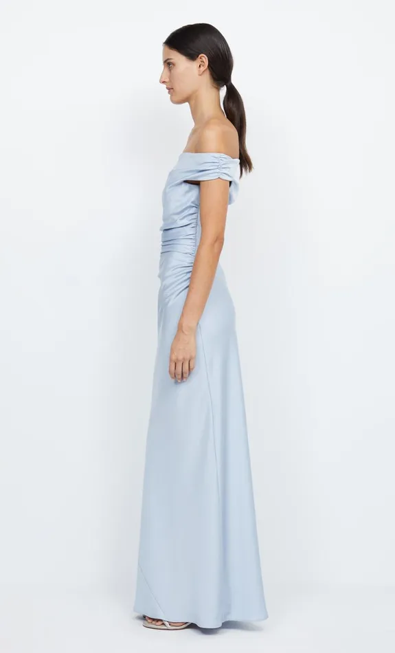 Bec Bridge ETERNITY OFF SHOULDER MAXI 8211 DUSTY BLUE Women Maxi Dresses
