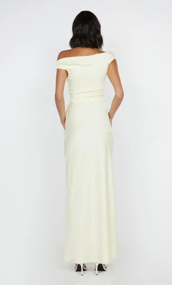 Bec Bridge ETERNITY OFF SHOULDER MAXI 8211 ICE YELLOW Women Prom Dresses