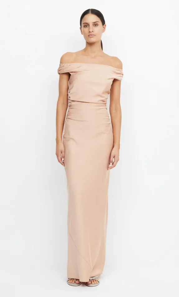 Bec Bridge ETERNITY OFF SHOULDER MAXI 8211 ROSE GOLD Women Bridesmaid Dresses