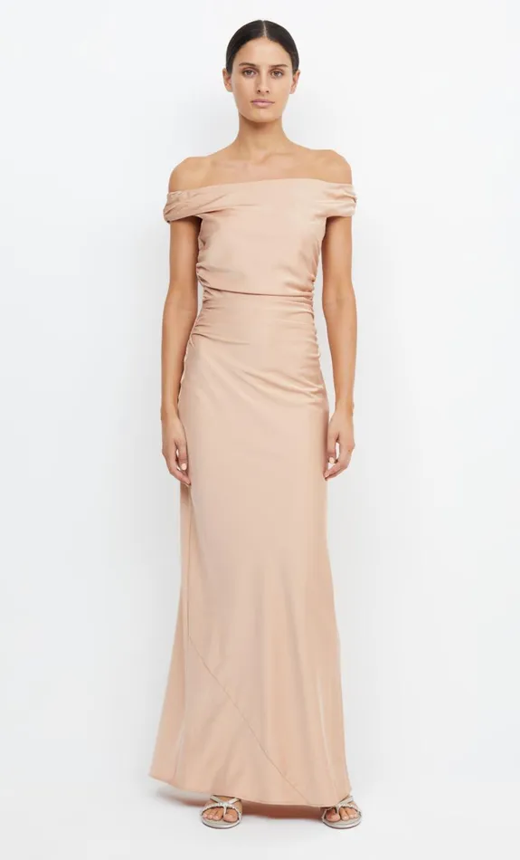 Bec Bridge ETERNITY OFF SHOULDER MAXI 8211 ROSE GOLD Women Bridesmaid Dresses