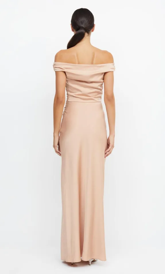 Bec Bridge ETERNITY OFF SHOULDER MAXI 8211 ROSE GOLD Women Bridesmaid Dresses