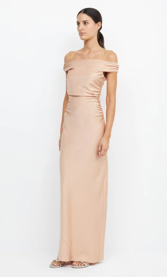 Bec Bridge ETERNITY OFF SHOULDER MAXI 8211 ROSE GOLD Women Bridesmaid Dresses