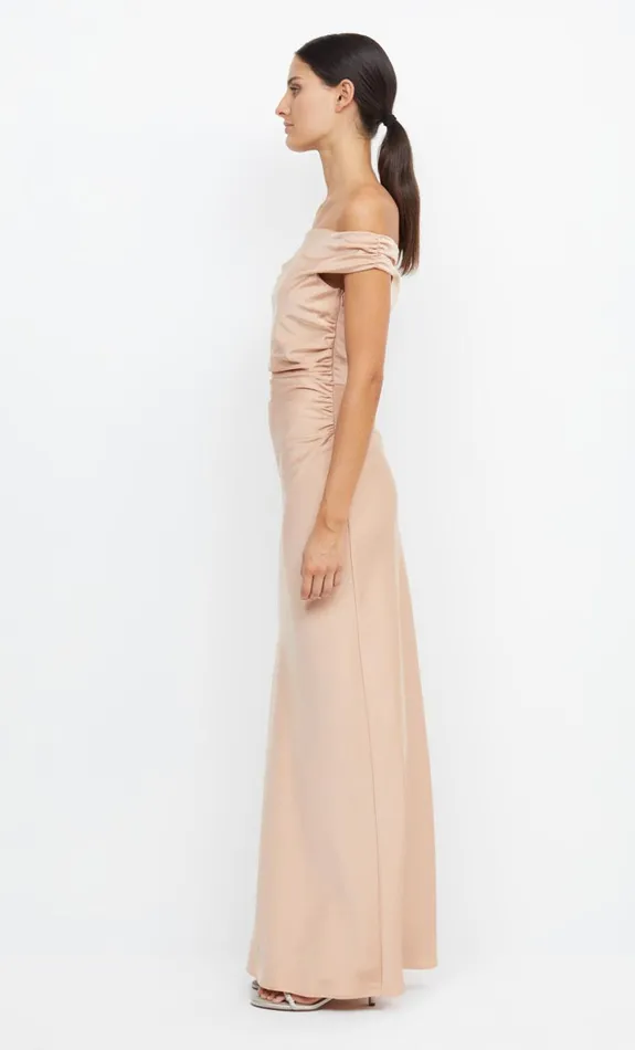Bec Bridge ETERNITY OFF SHOULDER MAXI 8211 ROSE GOLD Women Bridesmaid Dresses