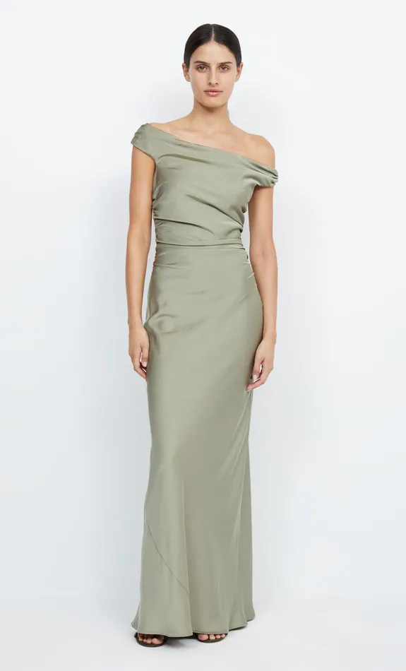 Bec Bridge ETERNITY OFF SHOULDER MAXI 8211 SAGE Women Bridesmaid Dresses