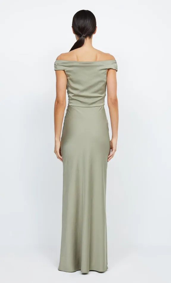 Bec Bridge ETERNITY OFF SHOULDER MAXI 8211 SAGE Women Bridesmaid Dresses
